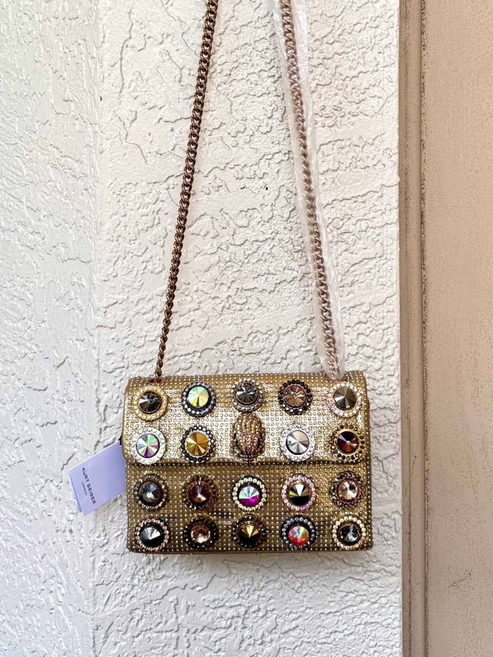NWT Kurt Geiger Gold Gem Kensington Medium Bag - Gorgeous - Picture 8 of 8